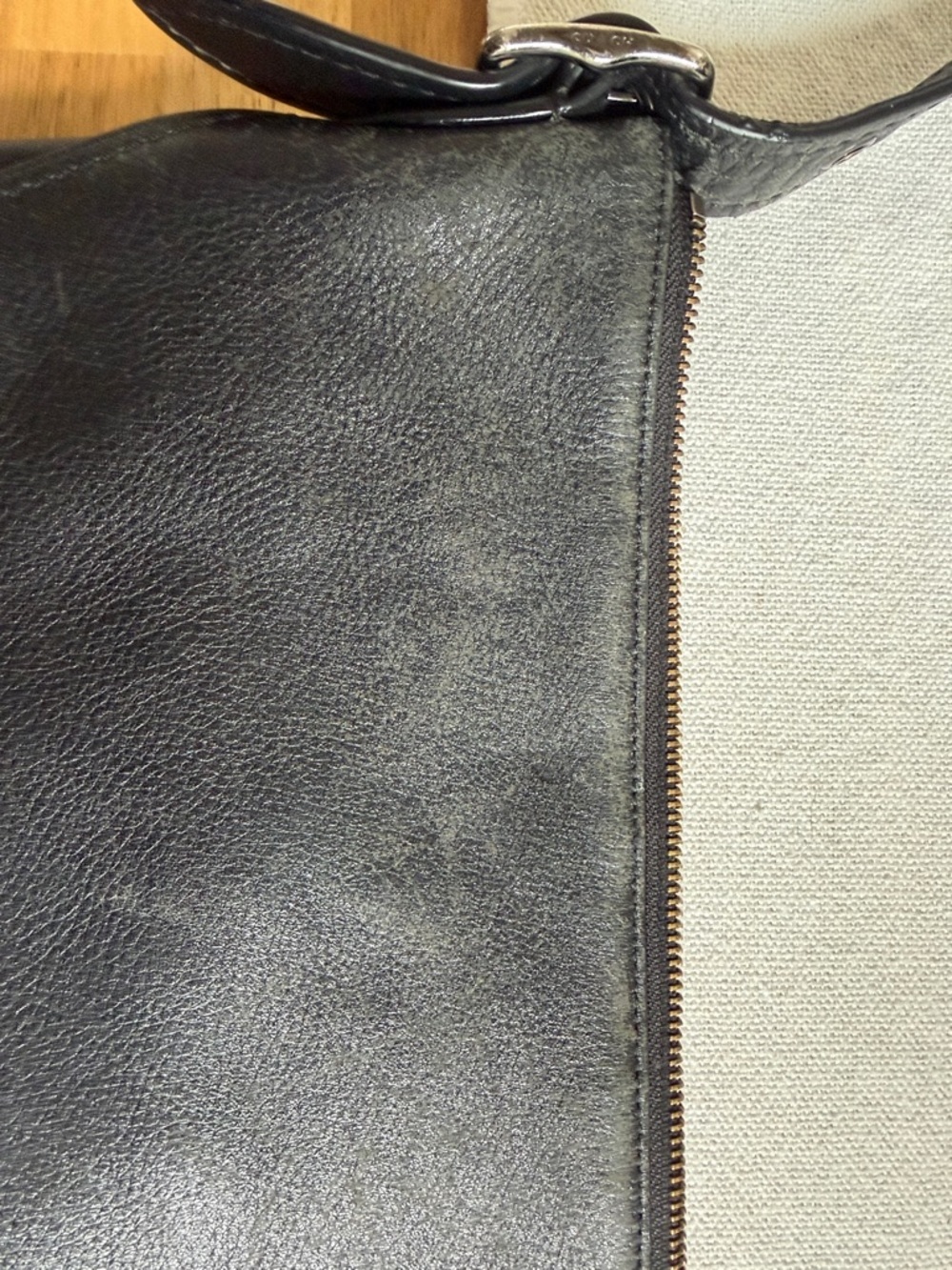 Coach Black Leather Crossbody Shoulder Bag with silver logo - Picture 9 of 12